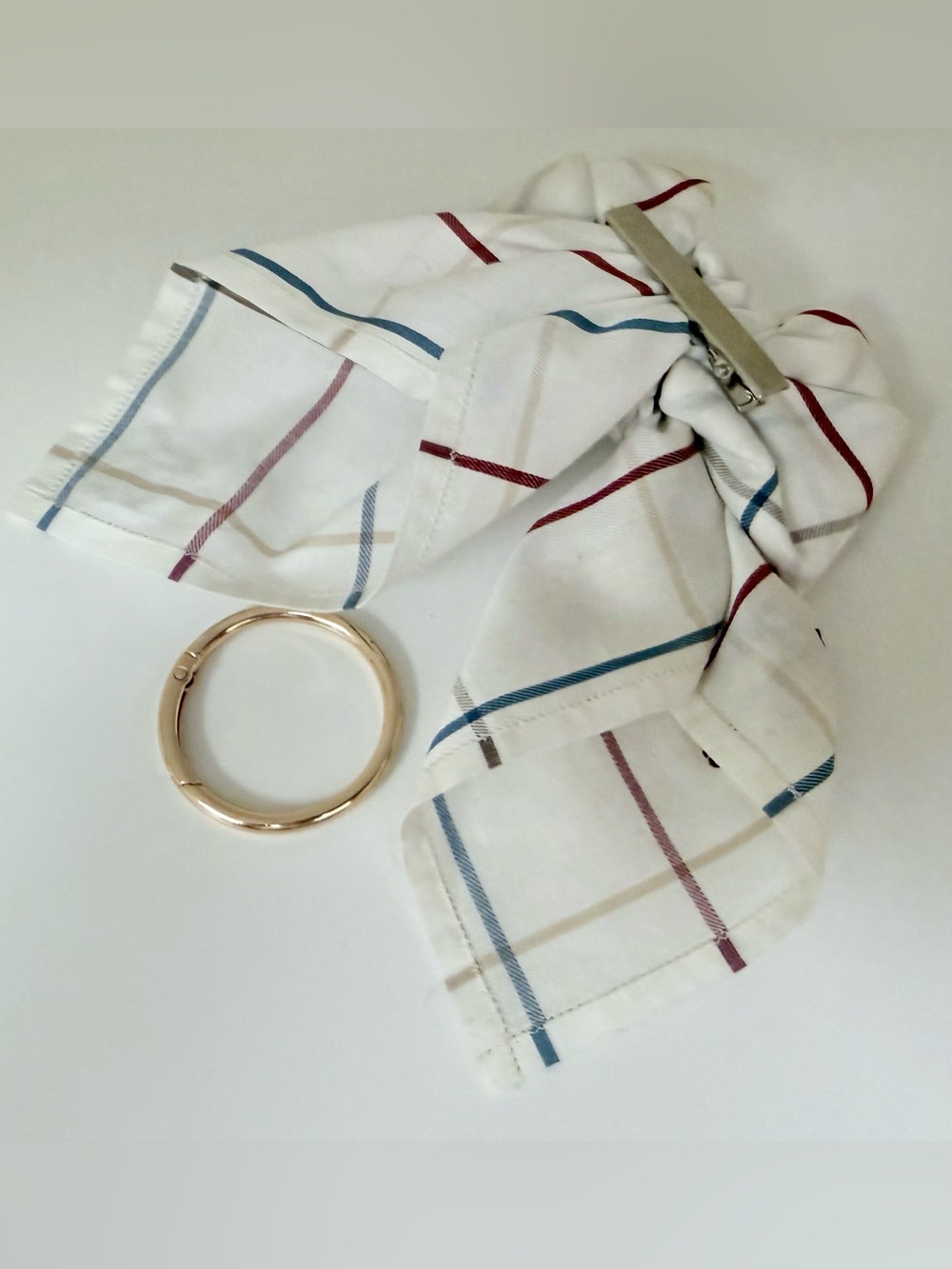 BURBERRYS Vintage 90’s Classic Check Handkerchief Scarf Bow Charm Hair-Clip - Picture 13 of 15